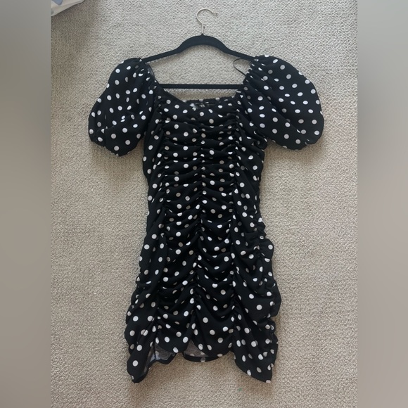 Zara Polka Dot mini dress with puff sleeves - Picture 2 of 5